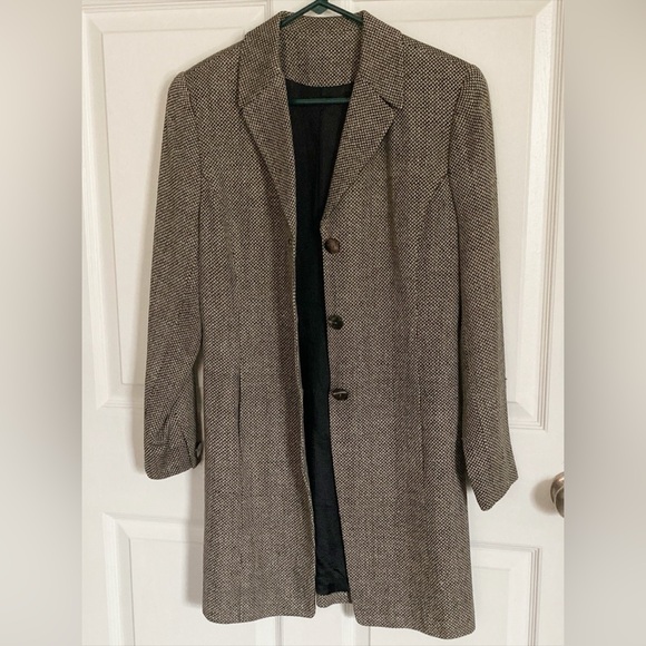 Ann May Jackets & Blazers - Vintage ANN MAY gray silk tweed coat, XS.